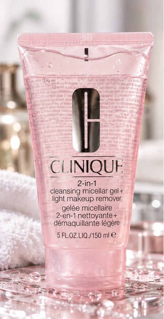 Clinique 2-in-1 cleansing micellar gel + light makeup remover 150ml