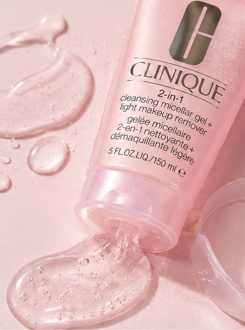 Clinique 2-in-1 cleansing micellar gel + light makeup remover 150ml